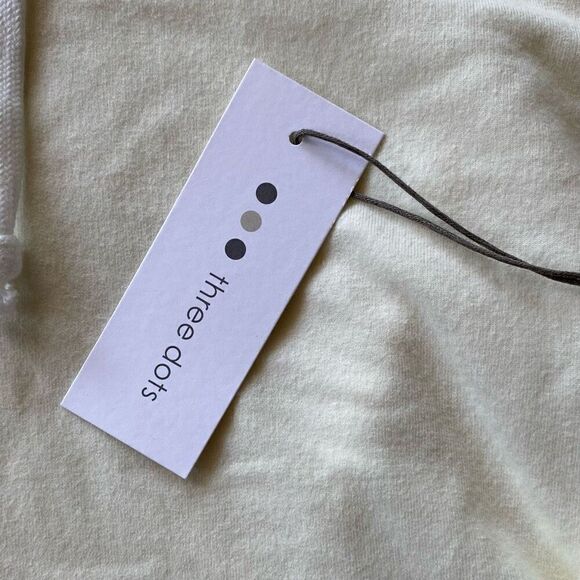 Three Dots Light Yellow Cropped Hoodie Pullover Sweatshirt NWT Size Small - Picture 6 of 9